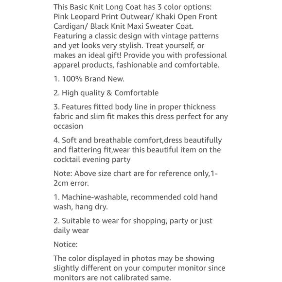 Vestidos open front leopard print duster women’s medium w/2 hip pockets - Picture 8 of 9